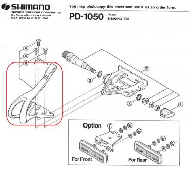PEDALHAKEN SHIMANO PD-1050-M, 1-STUECK